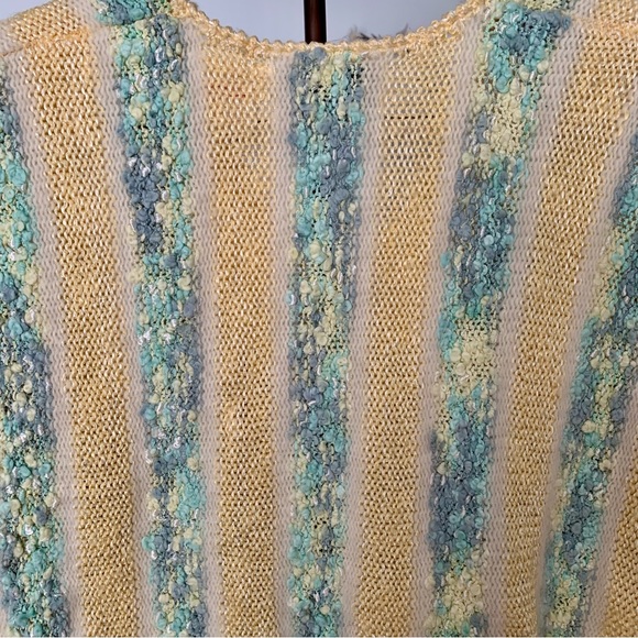 Franco Valeri Short Sleeve Textured Fuzzy Knit Top, Vintage, Size Large - Picture 5 of 8